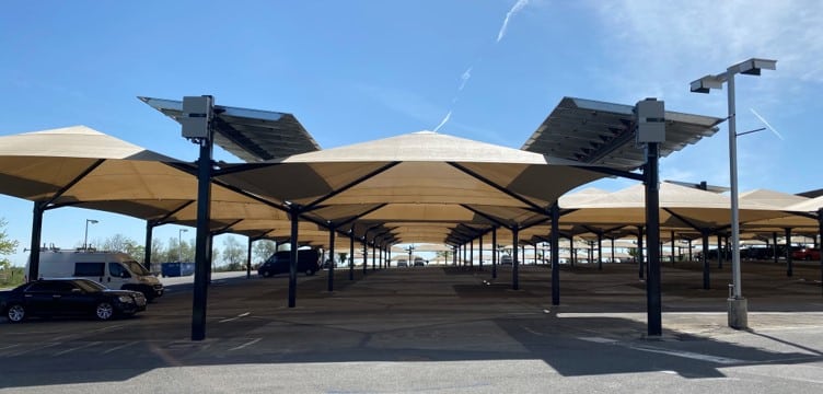 Christophers Dodge Solar Integrated Hail Protection Canopy