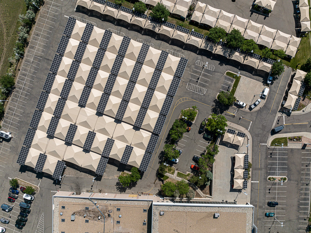 Christopher's Dodge Solar-Integrated Hail Canopy from above